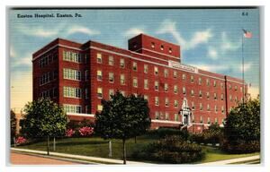 Easton Hospital Easton PA Postcard c.1930s Linen R. Ramsay Mebane
